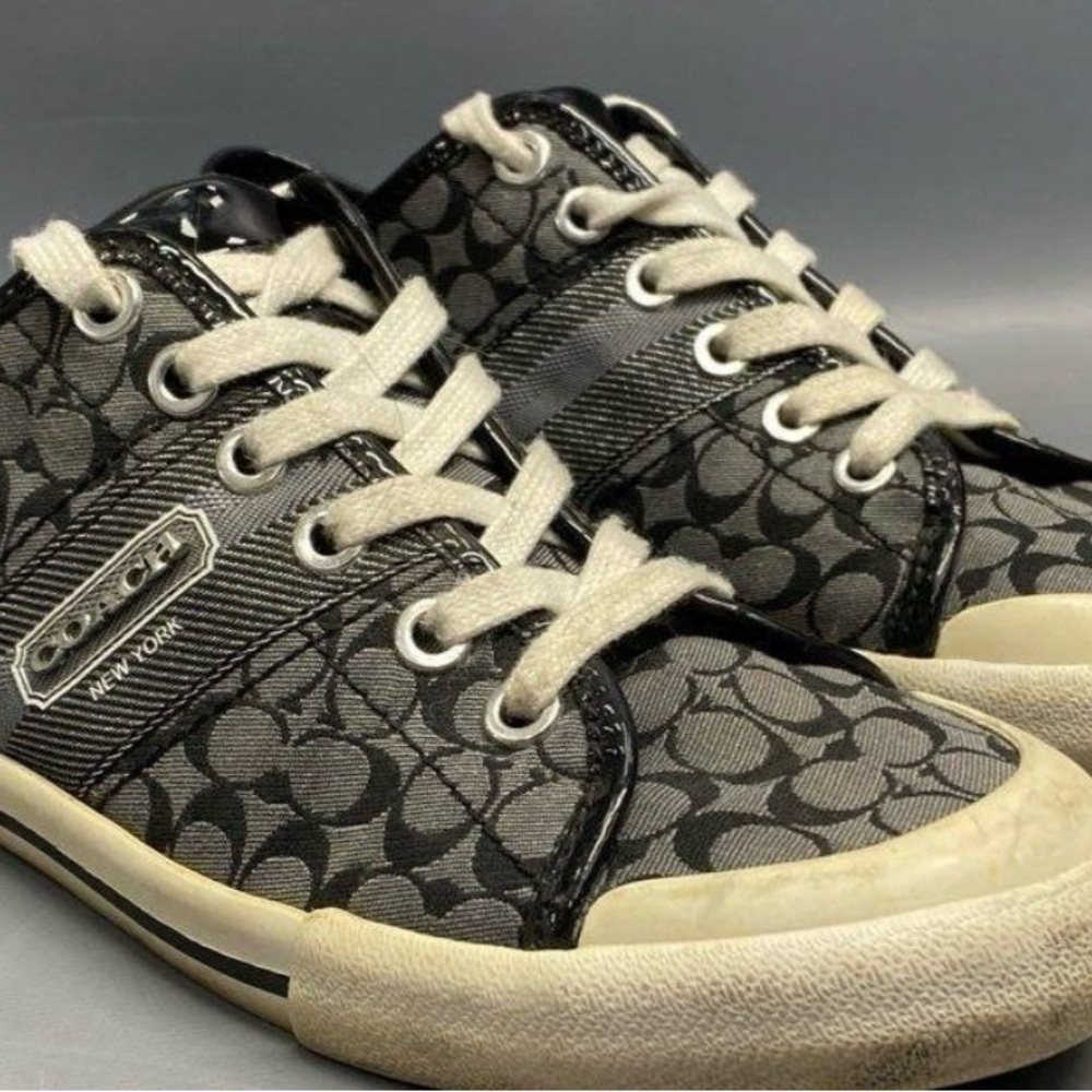 Coach Black and Gray Patterned Sneakers - Picture 4 of 6